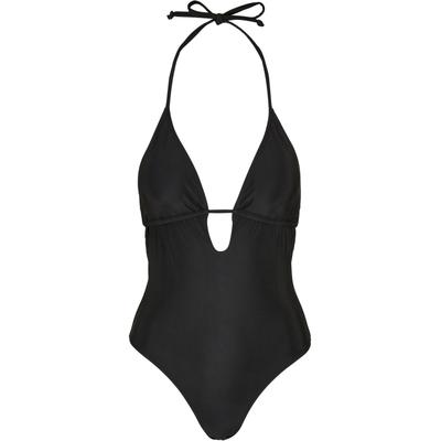 Badeanzug URBAN CLASSICS "Urban Classics Damen Ladies Recycled Triangle Swimsuit", Damen, Gr. L, N-Gr, schwarz, 83% Poly