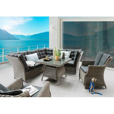 Garten-Essgruppe DESTINY "PALMA LUNA", grau (vintagegrau, anthrazit), Obermaterial: 100% Polyester. Füllung: 100% Polyurethan, Sitzmöbel-Sets, Aluminium, Polyrattan Image