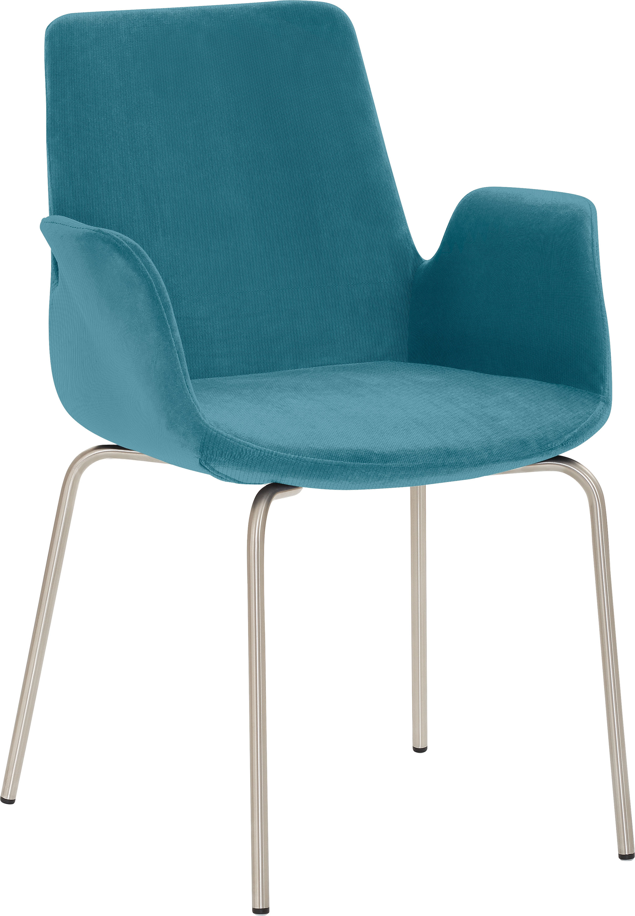 Bürostuhl MAYER SITZMÖBEL "Sessel myHELIOS", blau (türkis, chrom edelstahllook), B:58cm H:86cm T:59cm, Metall, Polyester, Stühle, Esszimmerstuhl