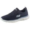 Sneaker SKECHERS "FLEX APPEAL 4.0 BRILLINAT VIEW", Damen, Gr. 37, blau (navy), Textil, Lederimitat, sportlich, Schuhe, Freizeitschuh, Halbschuh, Schnürschuh mit Air Cooled Memory Foam