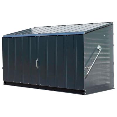 Mülltonnenbox TRIMETALS "Storeguard", grau (anthrazit), B:196cm H:113cm T:89cm, Stahl, Aufbewahrungsboxen, Fahrradbox, BxTxH: 196x89x113 cm
