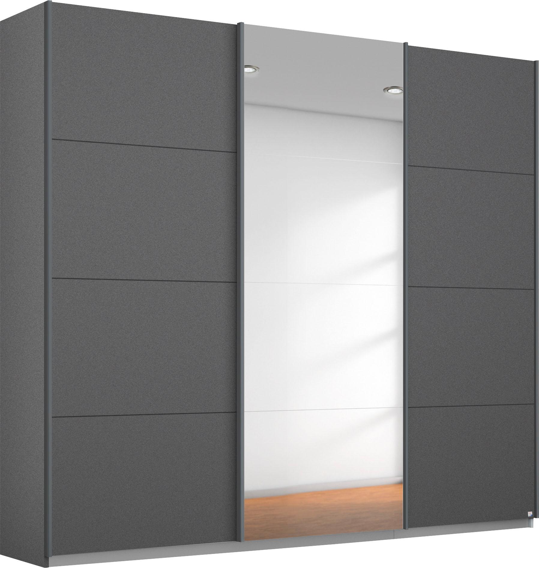Schwebetürenschrank RAUCH "Kleiderschrank Schrank Garderobe Wäscheschrank BESTSELLER KEPAN", grau (graumetallic), B:203cm H:230cm T:62cm, Holzwerkstoff, Schränke, Schwebetürenschrank, inkl. Schubladen-Einsatz und extra Einlegeböden MADE IN GERMANY