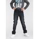 Stretch-Jeans ARIZONA "Basic-Jeans für Jungen", Jungen, Gr. 158, N-Gr, blau (dunkelblau), Denim/Jeans, Obermaterial: 98% Baumwolle, 2% Elasthan, Basic, regular fit, Jeans, gerade Beinform, Used-Waschung, niedrige Leibhöhe