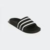 Badesandale ADIDAS ORIGINALS "ADILETTE", Gr. 48,5, schwarz-weiß (core schwarz, weiß, core schwarz), Synthetik, sportlich, Schuhe Badelatschen Pantolette Schlappen, Topseller