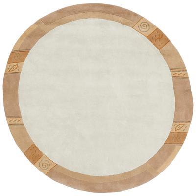 Wollteppich LUXOR LIVING "India" Gr. 10, beige, H:20mm Ø:200cm, Wolle, Teppiche, reine Wolle, handgeknüpft, mit Bordüre Image