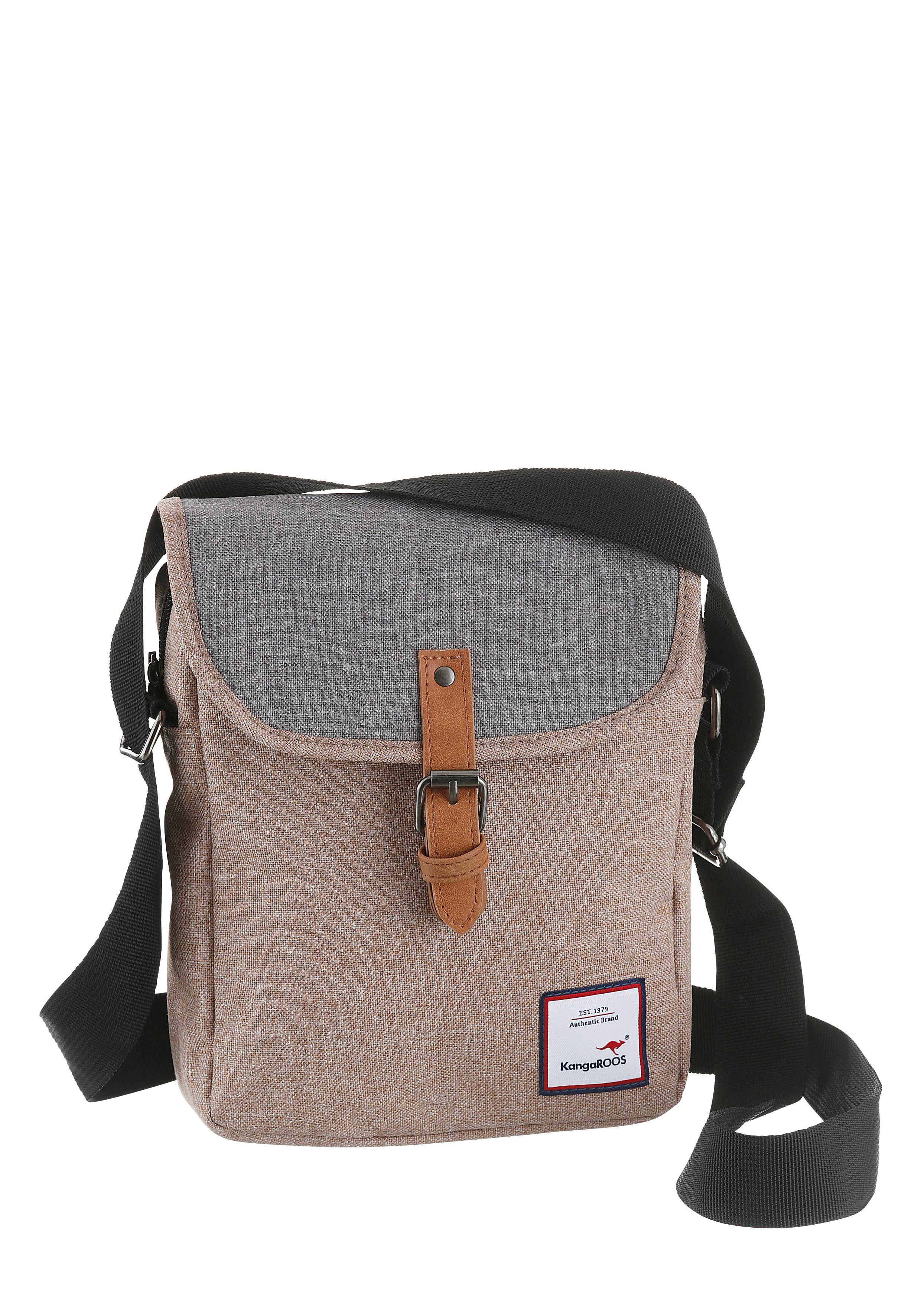 Umhängetasche KANGAROOS "Creek", Damen, Gr. B/H/T: 20cm x 26cm x 6cm, beige (sand), Nylon, Taschen, in schickem Design Image