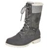 Winterstiefel REMONTE, Damen, Gr. 38, grau (grau, kombiniert), Leder, Lederimitat, Textil, casual, Schuhe, Schnürboots, Stiefelette mit wasserabweisender Tex-Ausstattung