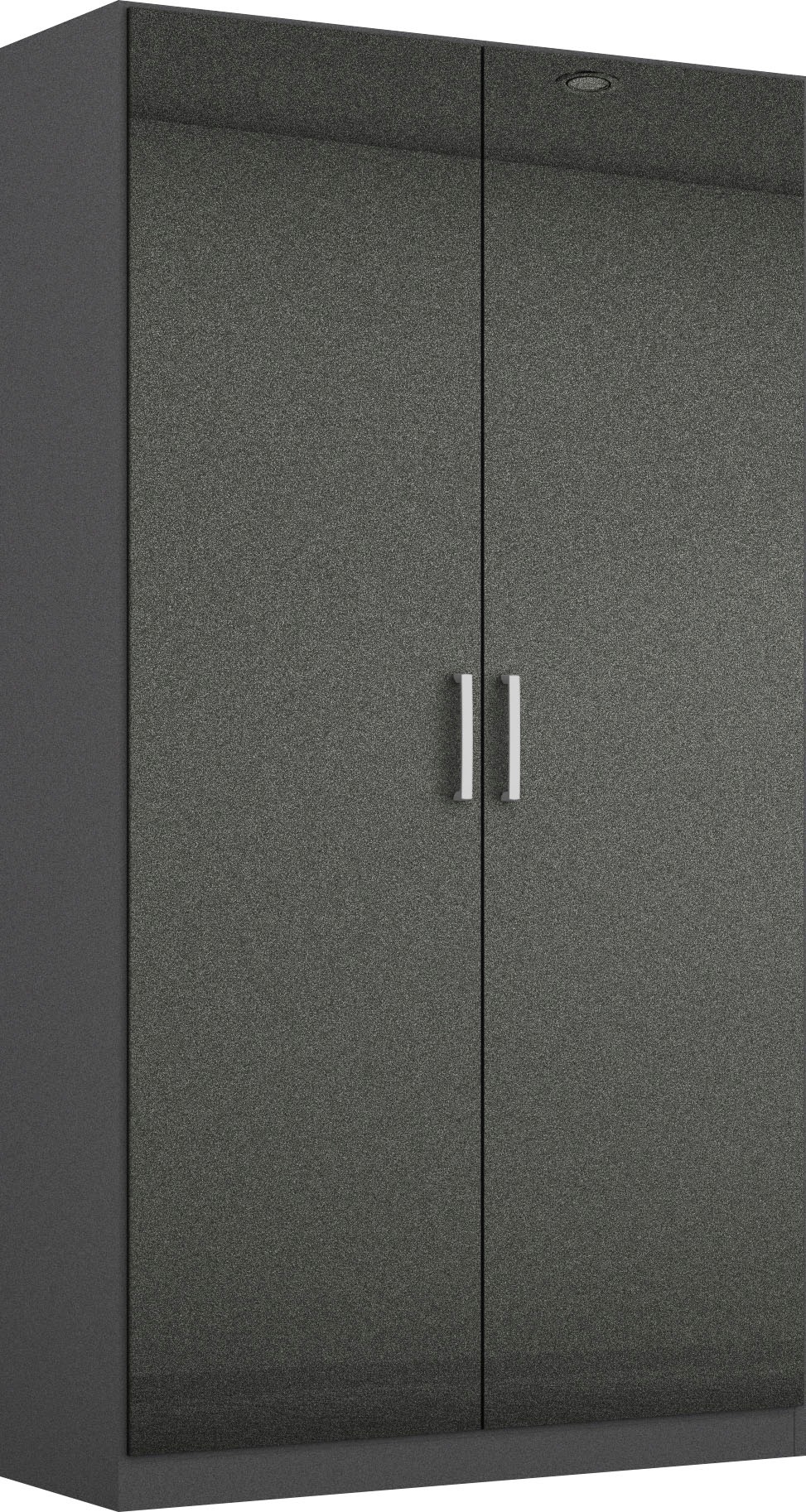 Drehtürenschrank RAUCH "Kleiderschrank Schrank Garderobe Garderobenschrank HOMBURG", grau (graumetallic, hochglanz effektgrau), B:91cm H:197cm T:54cm, Holzwerkstoff, Schränke, Drehtürenschrank, in 2 Breiten mit moderner Hochglanzfront MADE IN GERMANY
