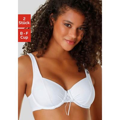 Dekolleté-BH PETITE FLEUR, Damen, Gr. 100, Cup E, schwarz-weiß (weiß, schwarz), Microtouch, Obermaterial: 82% Polyamid (