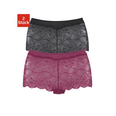 Panty VIVANCE, Damen, Gr. 32/34, rot (bordeaux, schwarz), Spitze, Obermaterial: 92% Polyamid, 8% Elasthan (LYCRA). Spitz