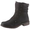Schnürboots RIEKER, Damen, Gr. 40, schwarz, Nubuklederimitat, klassisch, Schuhe, Stiefelette, Blockabsatz, mit dezenter Schnürung