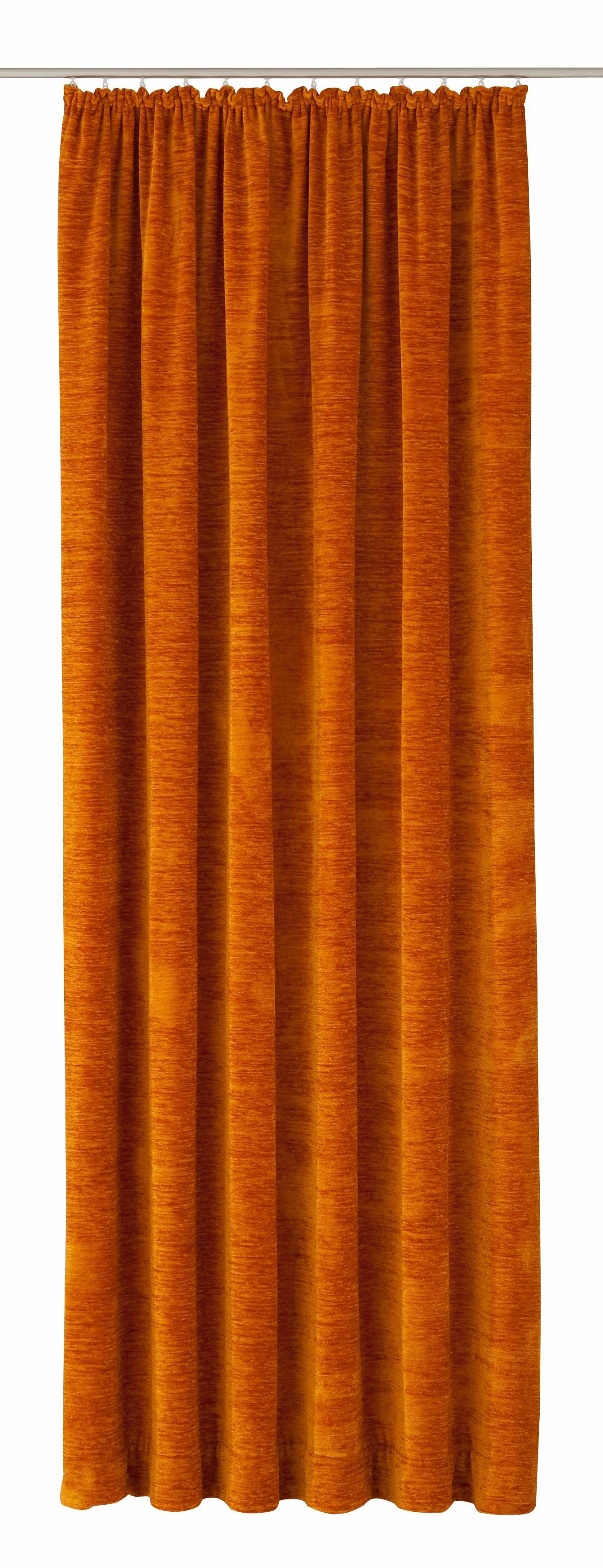 Vorhang WIRTH "B-Holmsund" Gr. 1, orange (blutorange), B:132cm H:145cm, Chenille, Polyacryl, Gardinen Image