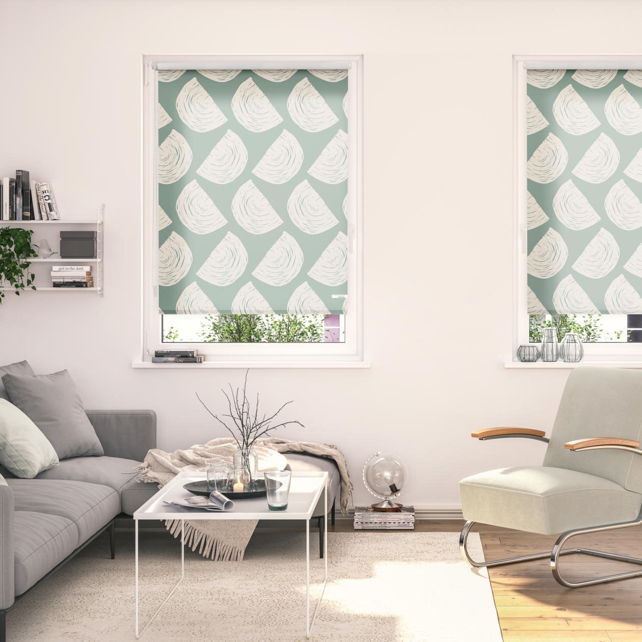 Seitenzugrollo LICHTBLICK ORIGINAL "Rollo Klemmfix, ohne Bohren, blickdicht, Moving Rainbow - Grün", grün (grün, weiß), B:80cm H:150cm, Polyester, Rollos, Seitenzugrollo