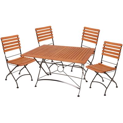 Garten-Essgruppe GARDEN PLEASURE "WIEN", braun (braun, schwarz, braun, schwarz), B:280cm H:89cm T:120cm, Stahl, Sitzmöbel-Sets, mit Klappfunktion Image