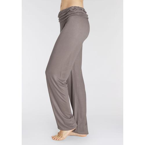 Haremshose BUFFALO Gr. 40/42, N-Gr, grau (taupe) Damen Hosen mit gerafftem Umschlagbund