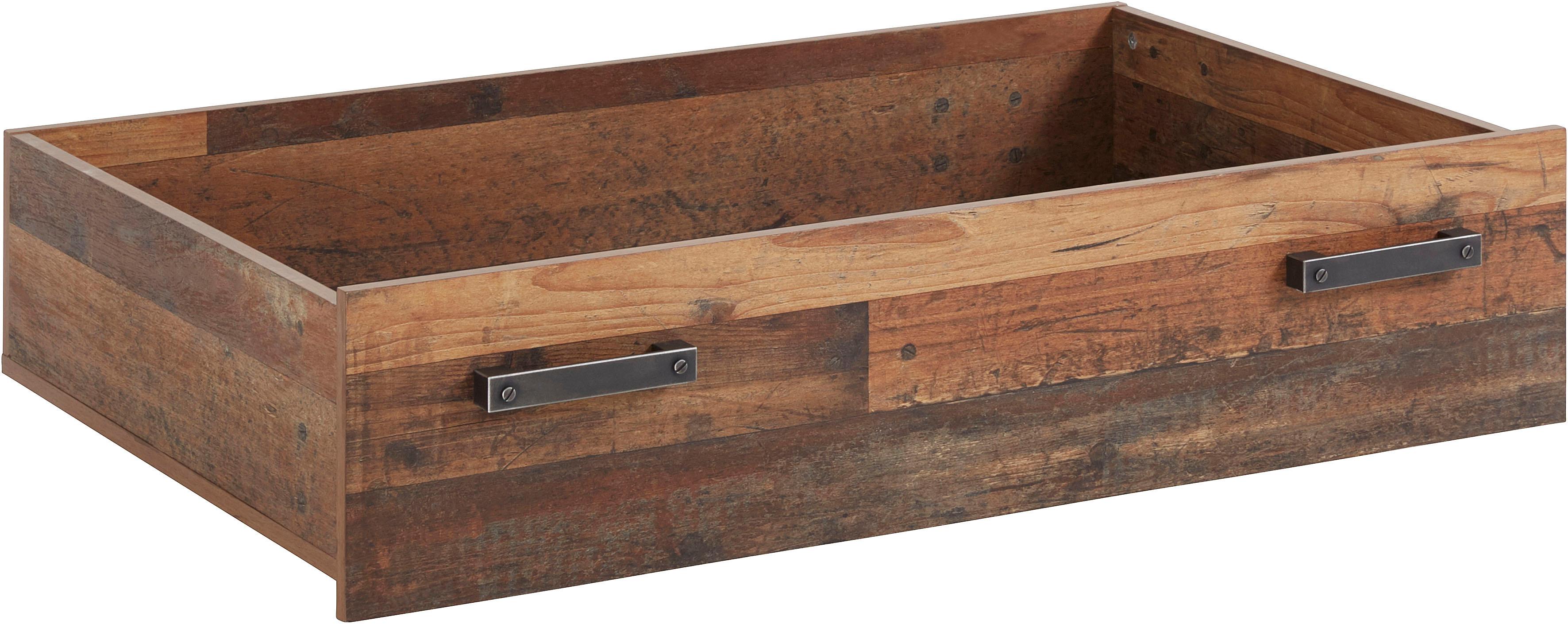 Schubkasten FORTE "Clif", grau (betonoptik dunkelgrau, old vintage wood), Holzwerkstoff, Schubladen, Schubkasten