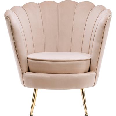Sessel KAYOOM "Sofa Barbara 125, hochwertiger Velvet-Stoff mit samtweicher Haptik", beige (creme), B:81cm H:85cm T:74cm, Stoffbezug 100% Polyester, Schaumstoff, Sperrholz, 100% Eisen, Sessel, Angesagtes 1-Sitzer-Sofa, Mini Sofa, Möbelfüße... Image
