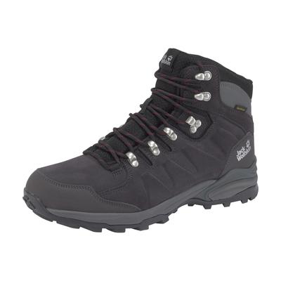 Wanderschuh JACK WOLFSKIN "REFUGIO TEXAPORE MID W", Gr. 40, lila (schwarz, steel, lila), Leder, sportlich, Schuhe, wasse