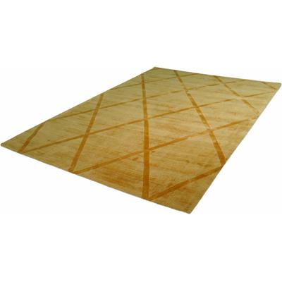 Teppich KAYOOM "Luxury 210" Gr. 2, gelb, B:80cm H:13mm L:150cm, Viskose, Teppiche, Kurzflor, handweb, Hoch Tief Struktur, Wohnzimmer Image