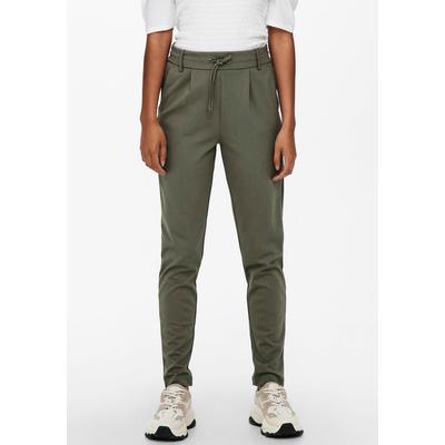 Jogger Pants ONLY "ONLPOPTRASH – Joggerhose mit Tunnelzugbund und Stretch", Damen, Gr. S (36), Länge 30, braun (bungee cord), Milano Rib, Obermaterial: 63% Viskose (LENZING ECOVERO), 32% Nylon, 5% Elasthan, unifarben, casual, gerade, unten schmal...