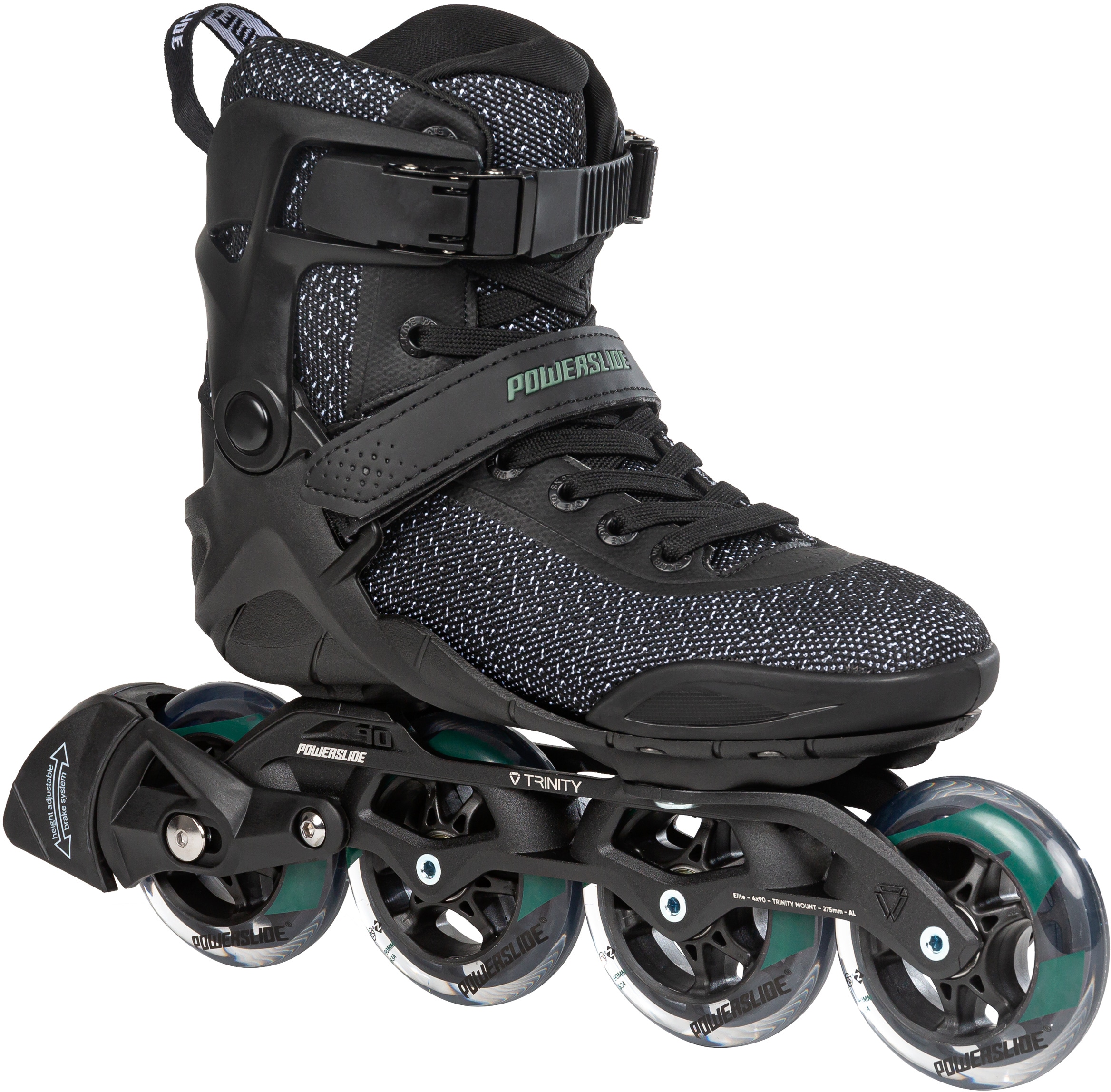 Inlineskates POWERSLIDE "Phuzion Enzo BW 90" Gr. 37, schwarz, Inlineskates_Rollschuhe, 37 (bis 100), Kunstfaser Image