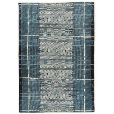 Teppich GINO FALCONE "Outdoor-Africa 38" Gr. 3, blau, B:120cm H:5mm L:180cm, Kunstfaser, Teppiche, Flachgewebe, Ethno Style, In- und Outdoor geeignet Image
