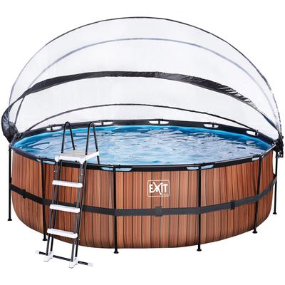 Framepool EXIT "inkl. multifunktionaler Poolabdeckung und Sicherheitsleiter", braun, H:122cm Ø:450cm, Schwimmbecken, ØxH: 450x122 cm, mit Sandfilteranlage Image