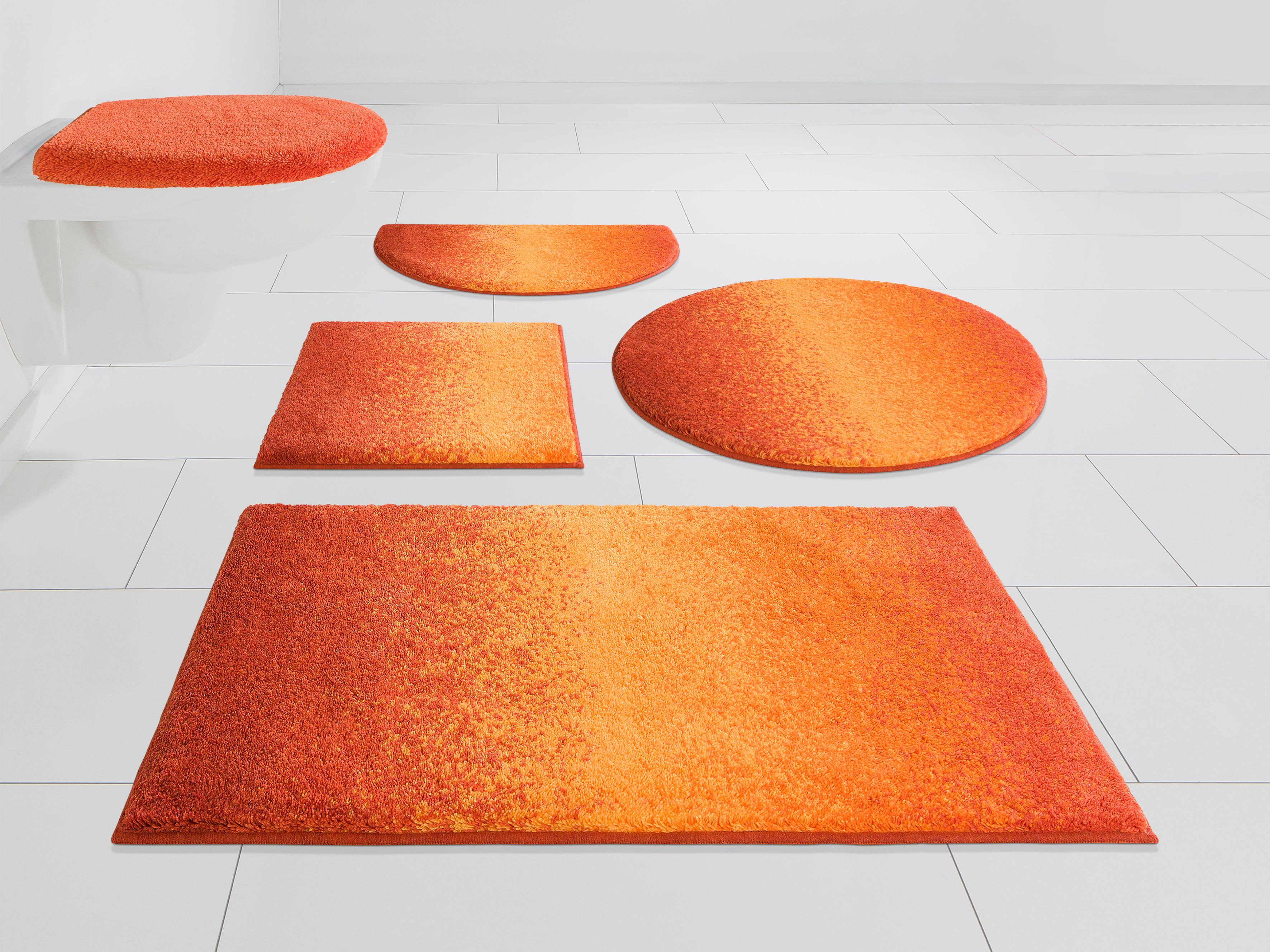 Badematte GRUND "Mistral" Gr. 12, orange, H:20mm, Kunstfaser, Badematten, Badematte, meliertes Design, Ombré-Look, auch als 3 teiliges Set, Made in Europe Image