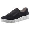 Plateausneaker GABOR, Damen, Gr. 37, blau (dunkelblau), Ziegenveloursleder, unifarben, sportlich, Schuhe, mit zwei Reißverschlüssen, Freizeitschuh, Halbschuh, Schnürschuh