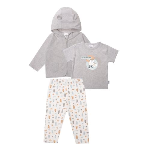 „Erstausstattungspaket LILIPUT „“3-teiliges Bärchen Erstausstattungsset““ Gr. 74/80, grau Baby KOB Set-Artikel Outfits mit tollem Bärchen Druck“