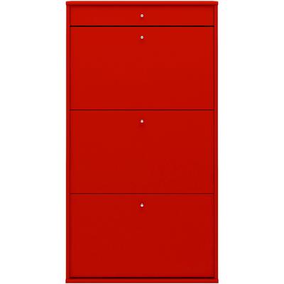 Schuhkipper HAMMEL FURNITURE "Mistral Schuhschrank, Schuhkommode, Schuhaufbewahrung", rot, B:70cm H:128cm T:32,5cm, Spanplatte, Sideboards, mit drei Schubladen für Schuhe, B: 70 cm, anpassungsbar Designmöbel Image