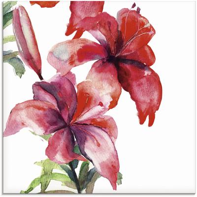 Glasbild ARTLAND "Lilien", pink (farbe bild(er): pink), B:50cm H:50cm, Bilder, in verschiedenen Größen Image