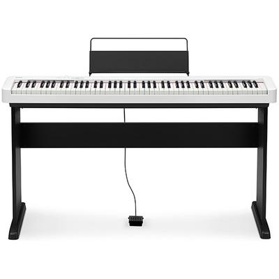 Digitalpiano CASIO "CDP-S110WE" Tasteninstrumente Gr. B/H: 132cm x 99cm, schwarz-weiß (schwarz) mit Stativ und Pedal