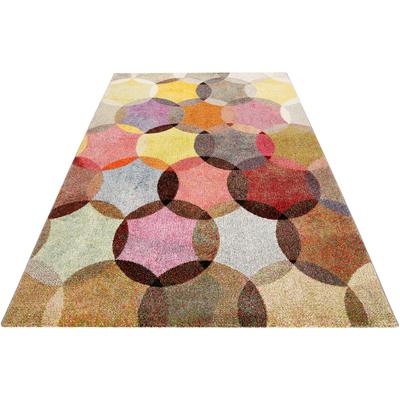 Teppich ESPRIT "Modernina ESP-3378" Gr. 3, bunt (bunt, rot), B:120cm H:13mm L:170cm, Kunstfaser, Teppiche, weicher Kurzflor in modernem Design, Wohnzimmer, Schlafzimmer, bunt Image