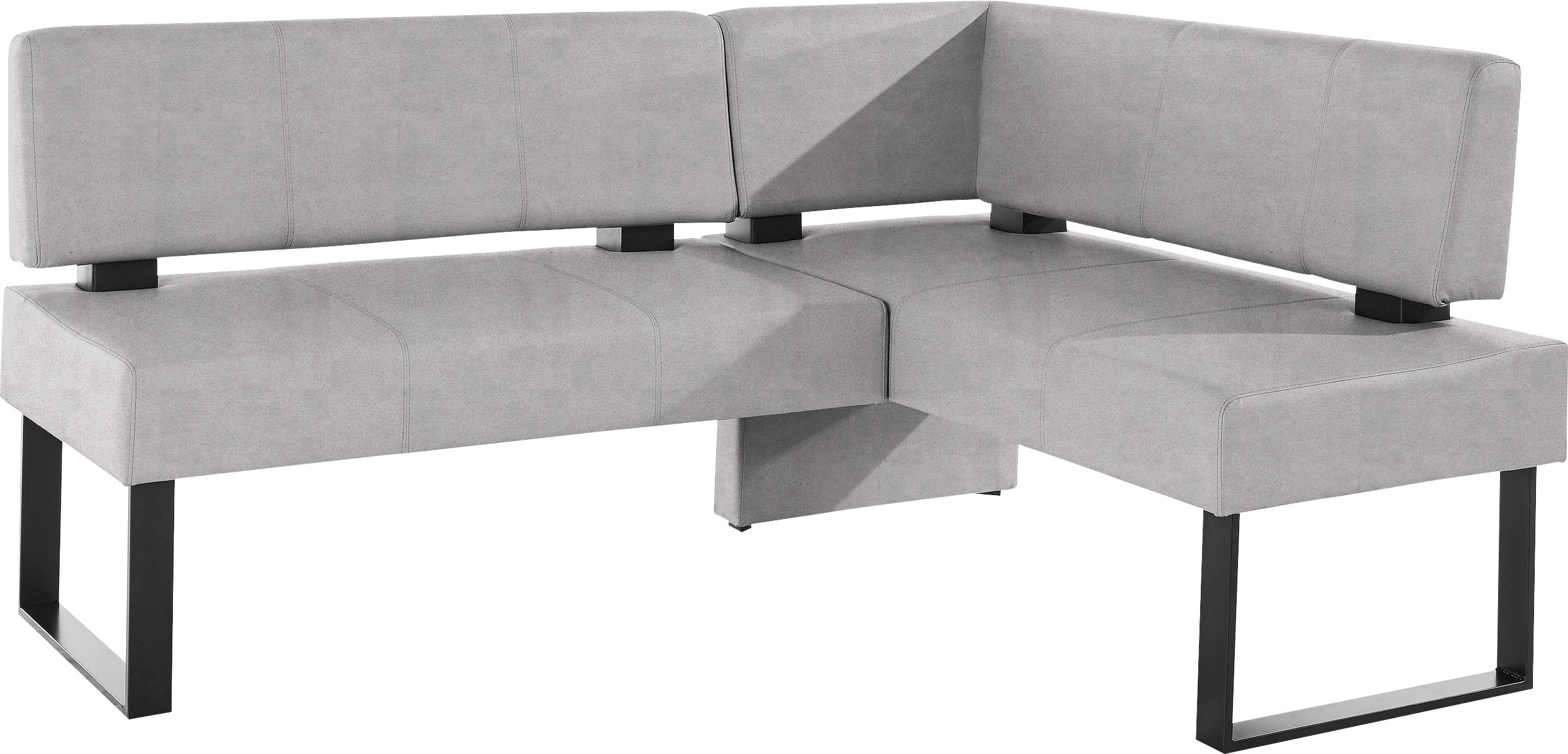 Eckbank HOME AFFAIRE "Oliver mit Metallgestell, Küchenbank", grau (hellgrau (arizona 4411), schwarz), B:220cm H:89cm T:160cm, Holzwerkstoff, Massivholz, Polyester, Sitzbänke, Eckbank, verschiedene Bezüge Cord Esszimmerbank OTTOs Choice