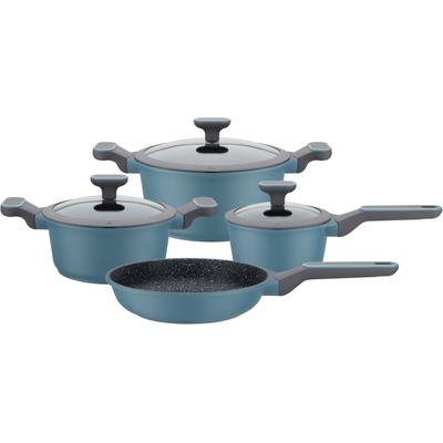 Topf-Set GSW "Blue Granit", blau (hellblau, schwarz, transparent), Töpfe, Induktion Image