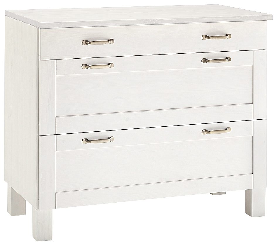 Unterschrank HOME AFFAIRE "Alby", weiß, B:100cm H:85cm T:50cm, Schränke, Unterschrank, Breite 100 cm, 3 Schubladen