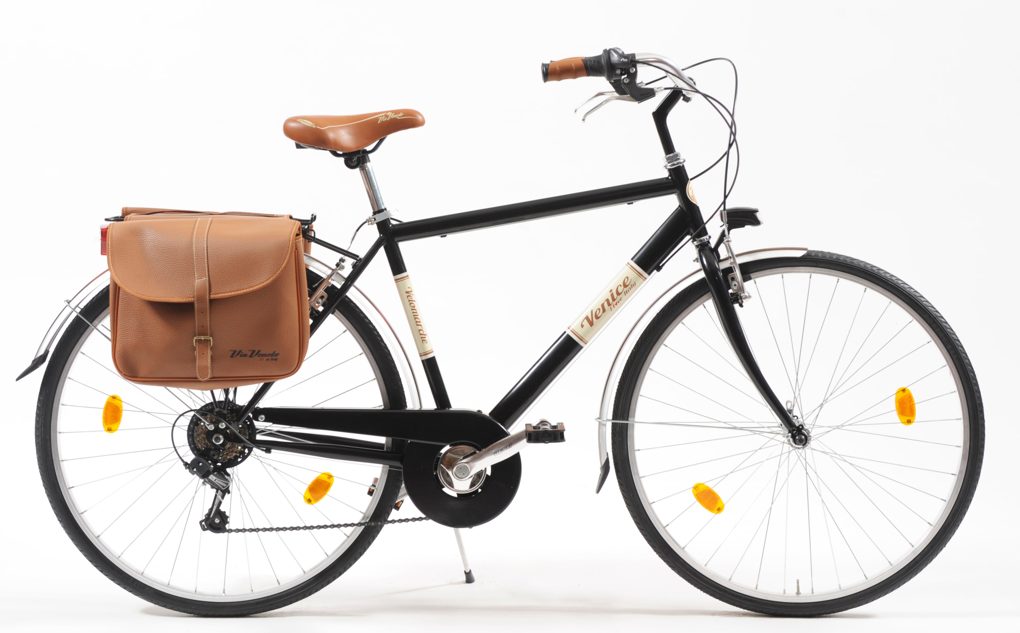 Cityrad "Citybike 605 Man" Gr. 54, schwarz (schwarz, schwarz), VENICE - I LOVE ITALY, Fahrräder, 54cm, 28 Zoll (71,12cm), für Herren, Kettenschaltung Image