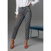 Schlupfhose ANISTON SELECTED, Damen, Gr. 46, N-Gr, grau (dunkelblau, grau), Jersey, Obermaterial: 60% Polyester, 30% Viskose, 10% Elasthan, gepunktet, gestreift, Jacquardmuster, modisch, figurumspielend 7/8-Länge, Hosen, mit gestreiften Punkten