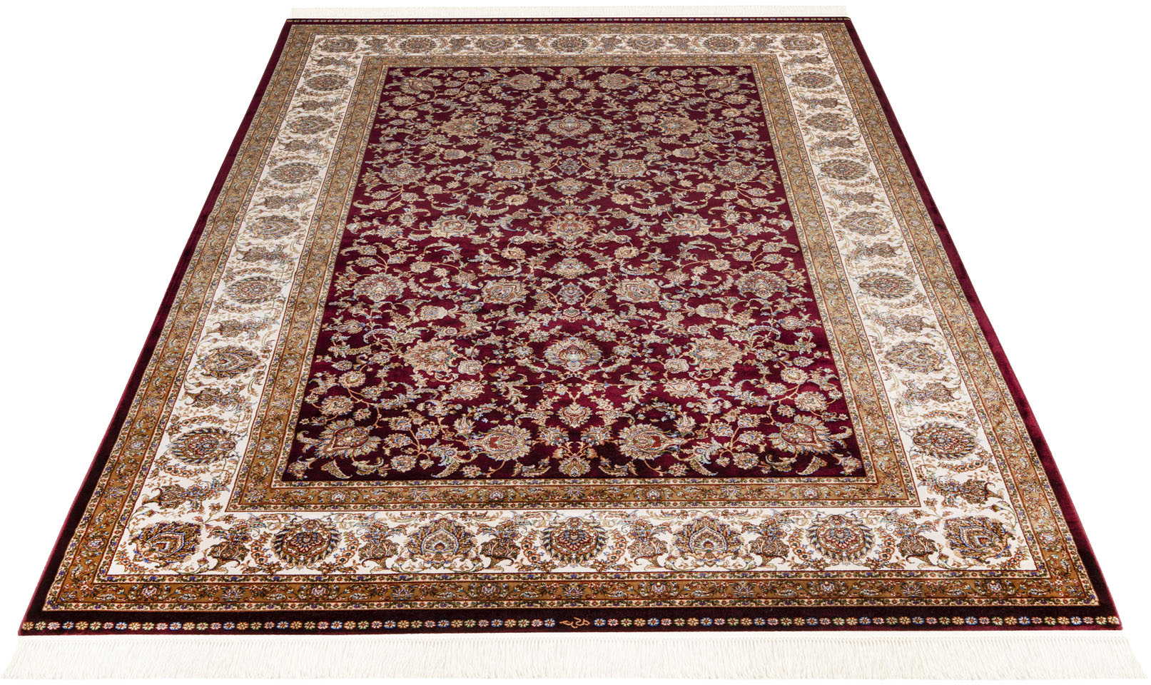 Teppich OBSESSION "My Babylon of Obsession 300", rot, B:140cm H:8mm L:200cm, Viskose, Teppiche, Fransenteppich, Kurzflor, Orient-Optik, mit Fransen, besonders hohe Knotendichte Image