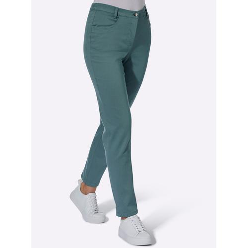 Bequeme Jeans CLASSIC BASICS, Damen, Gr. 23, Kurzgrößen, grün (jade), 97% Baumwolle, 3% Elasthan, unifarben, lang, Jeans