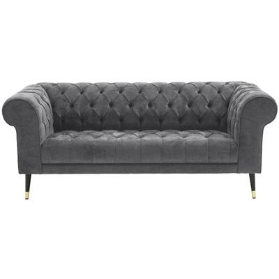 Chesterfield-Sofa "Tinnum", grau, B:195cm H:77cm T:87cm, Luxus-Microfaser Vintageoptik (66% PU, 27% Polyester, 7% Baumwolle), Struktur weich( 97% Polyester, 3% Polyacryl), GUIDO MARIA KRETSCHMER HOME & LIVING, Sofas Image