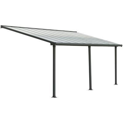 Terrassendach PALRAM - CANOPIA "Olympia 3x6.1", grau, B:619cm T:295cm, Aluminium, Polycarbonat (PC), Terrassenüberdachungen, BxT: 619x295 cm
