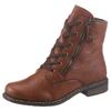 Stiefelette RIEKER, Damen, Gr. 42, braun, Lederimitat, elegant, Schuhe, Schnürstiefelette, Schnürboots mit Reißverschluss an der Außenseite