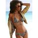 Triangel-Bikini BRUNO BANANI Gr. 40, Cup A/B, braun (braun, bedruckt) Damen Bikini-Sets Ocean Blue bedruckt mit langem Bindeband