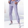 Jogginghose BUFFALO, Damen, Gr. 44/46, N-Gr, lila (lavendel), angeraute Sweatware, Obermaterial: 60% Baumwolle, 40% Polyester, unifarben, casual, bequem lang, Hosen, mit seitlichen Eingrifftaschen, Loungeanzug