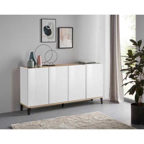 „Sideboard INOSIGN „“sunrise““ Sideboards Gr. B/H/T: 160 cm x 82 cm x 40 cm, weiß (weißhg, ahorn pereira) Sideboards Breite 160 cm“