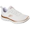 Sneaker SKECHERS "FLEX APPEAL 4.0 BRILLINAT VIEW", Damen, Gr. 37, rosa (weiß, roségoldfarben), Textil, Lederimitat, sportlich, Schuhe, Freizeitschuh, Halbschuh, Schnürschuh mit Air Cooled Memory Foam