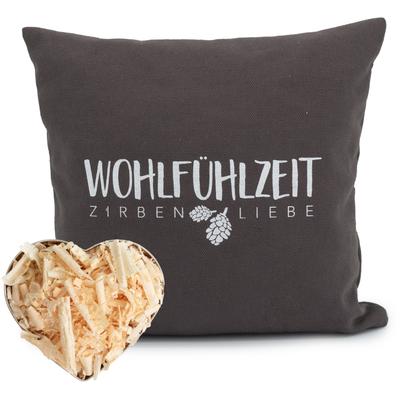 Zirbenkissen HERBALIND "5652 Zirbenkissen", grau (anthrazit), B:40cm L:40cm, Baumwolle, Funktionskissen Image