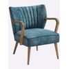 Sessel HEINE HOME, blau (blaugrau), B:64cm H:78cm T:71cm, 50% Polyester, 50% Gummibaum, Bezug:100% Polyester, Korpus/Basismaterial:100% Gummibaum, Sessel, Einzelsessel